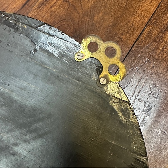 1950s Chinoiserie Black Lacquer Mother of Pearl Wall Art 10” Birds and Flowers - Picture 2 of 6